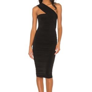 Nookie NWT Black One Shoulder MidiBodycon XS Dress